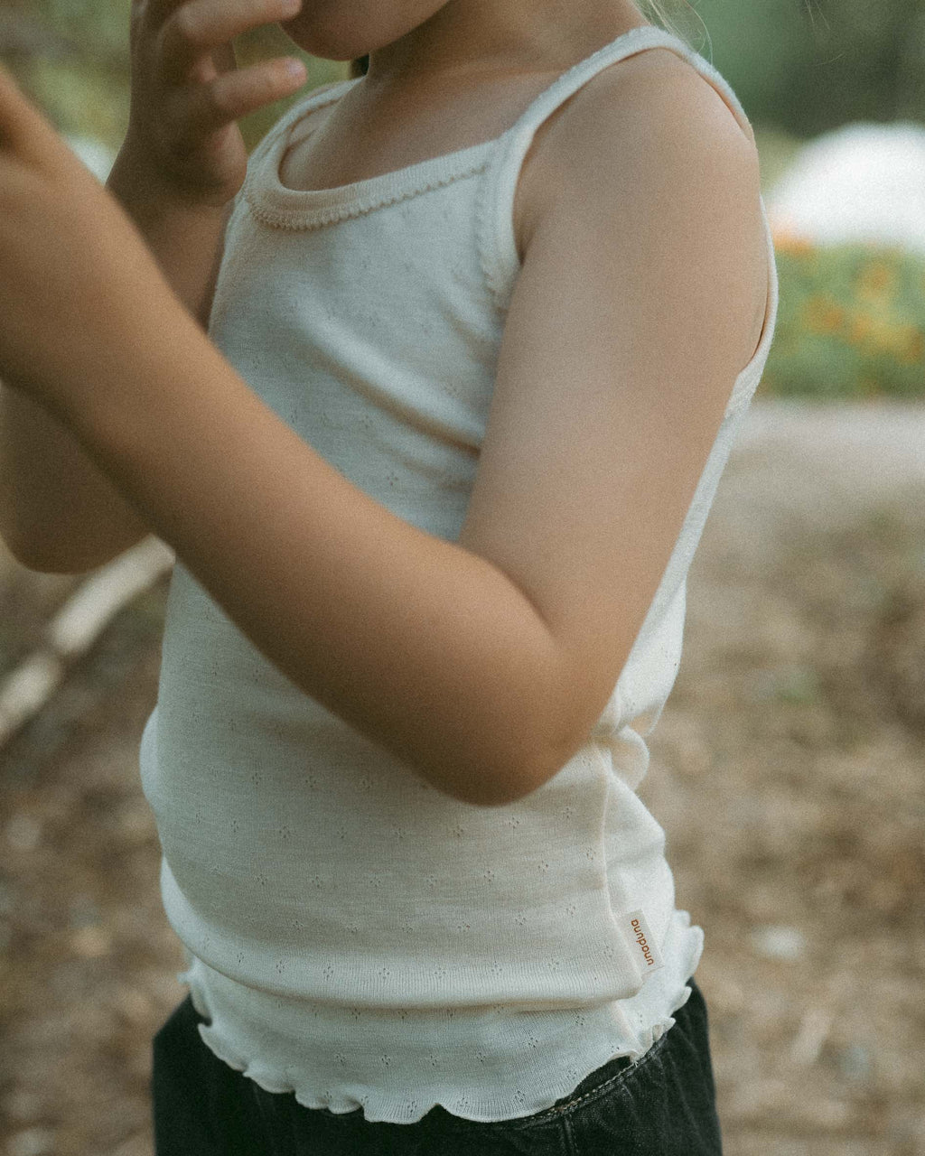 Sommer-Kinderunterhemd Pointelle Wolle/Seide – Munkki