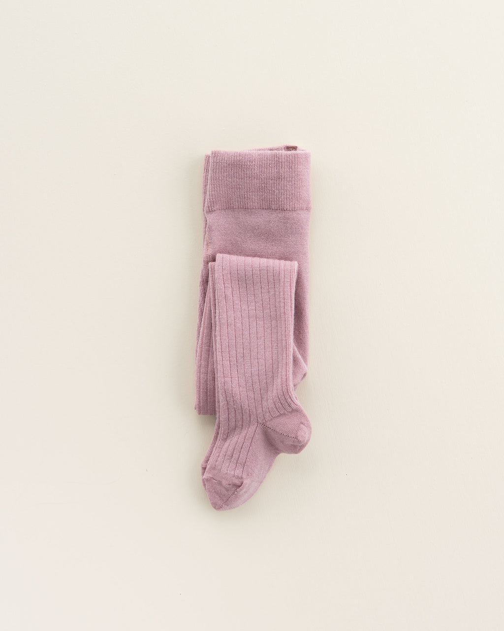 Ribbed children's tights - cameo rose