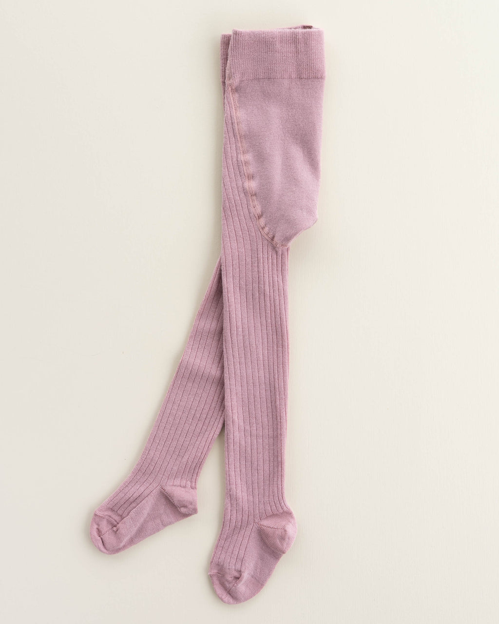 Ribbed children's tights - cameo rose