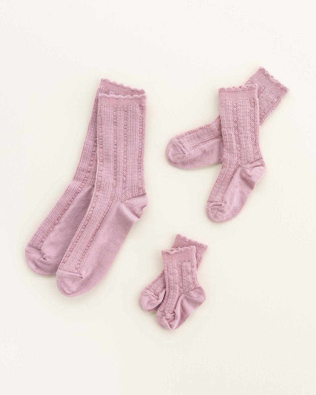 Ajour women's socks made of wool - cameo rose