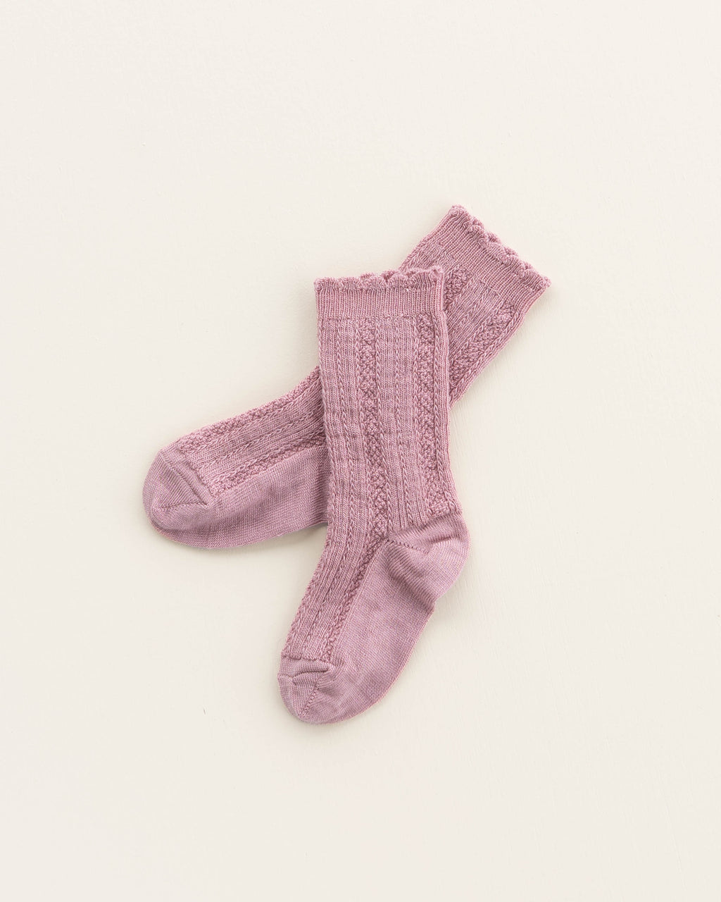 Ajour children's socks made of wool - cameo rose