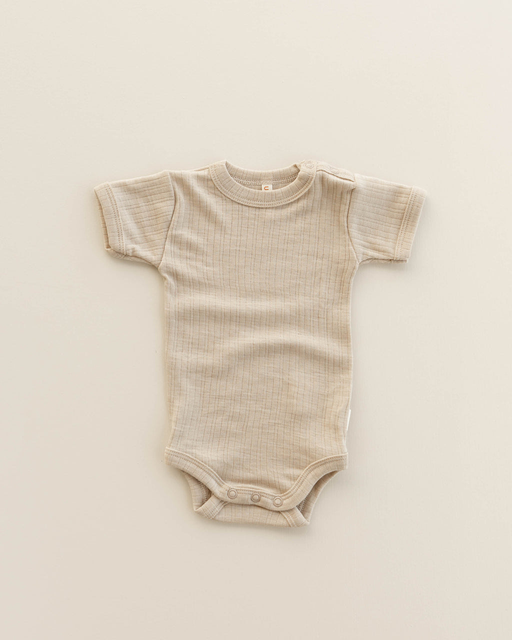 Body short sleeves rib wool/silk - maca