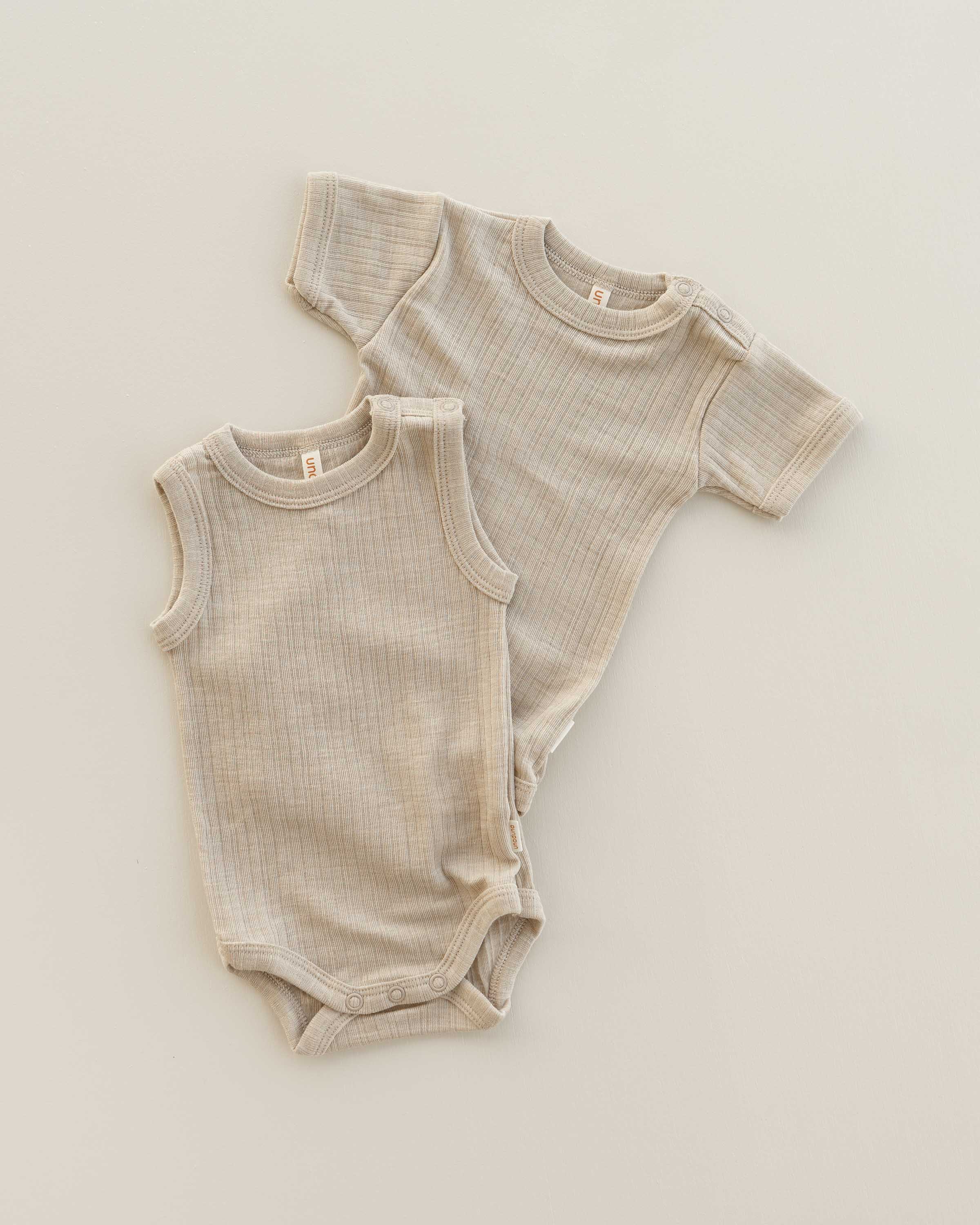 Body short sleeves rib wool/silk - maca