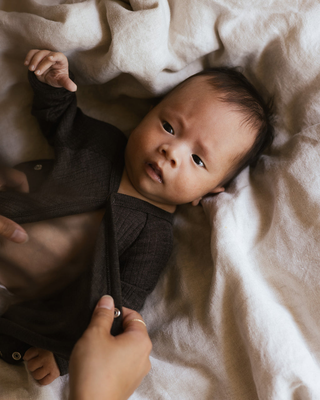 Wrap around body rib wool/silk - cocoa