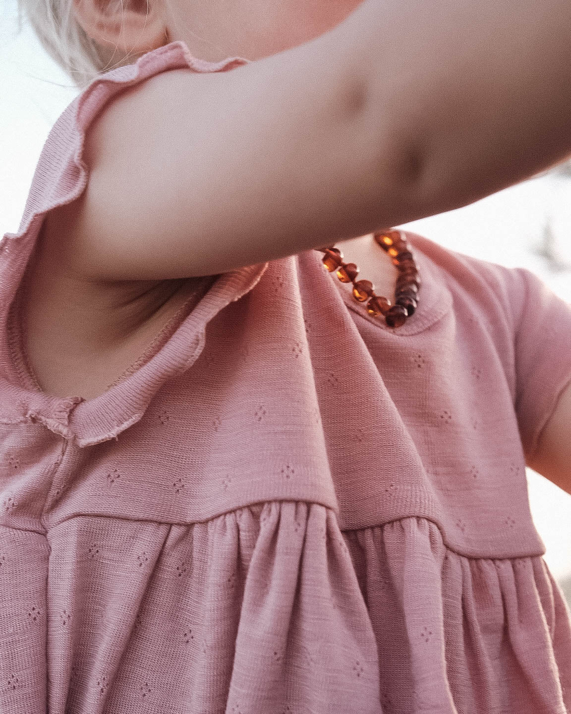 Summer dress wool/silk - cameo rose