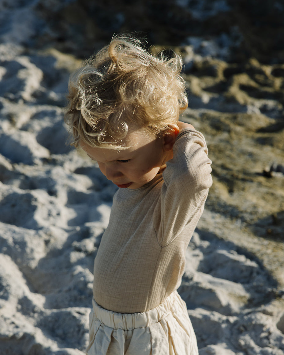 Body longsleeves rib wool/silk - maca
