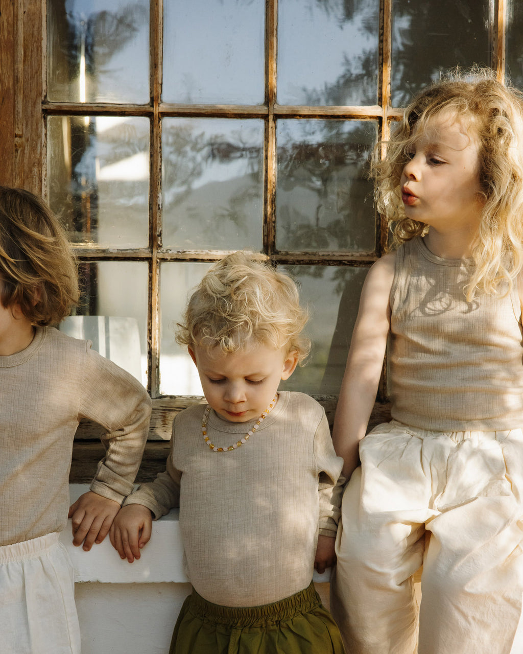 Kids undershirt rib wool/silk - maca