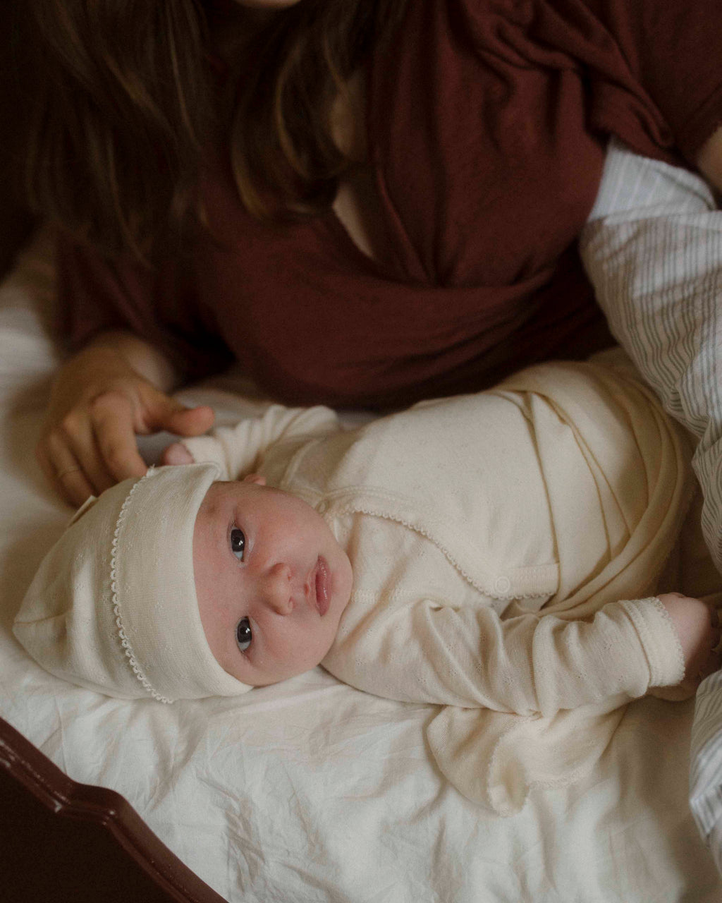 Baby hat pointelle wool/silk - munkki