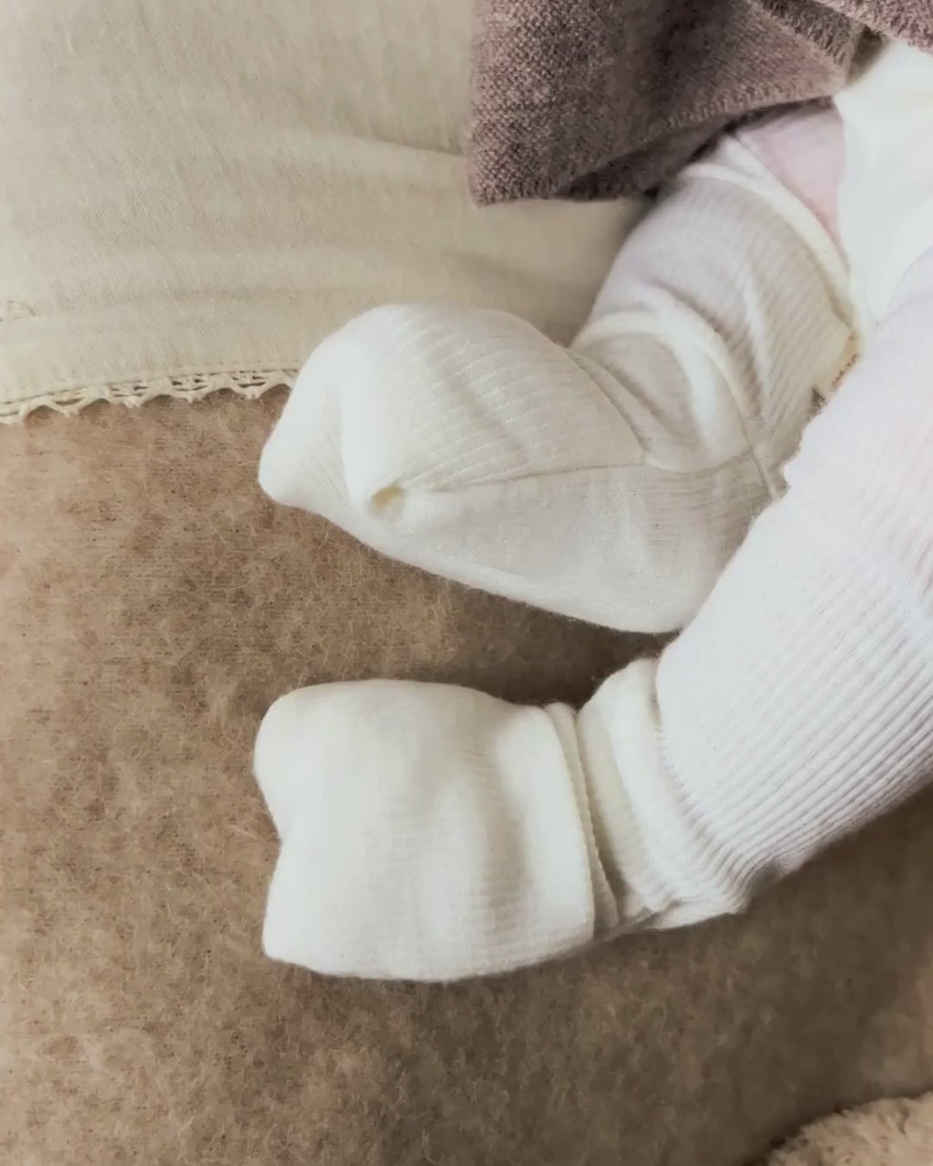 Wool jumpsuit 2 in 1 feet - light mazarin