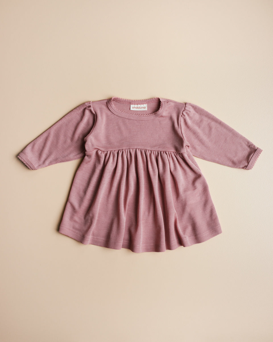 unaduan jurk wol zijde cameo rose