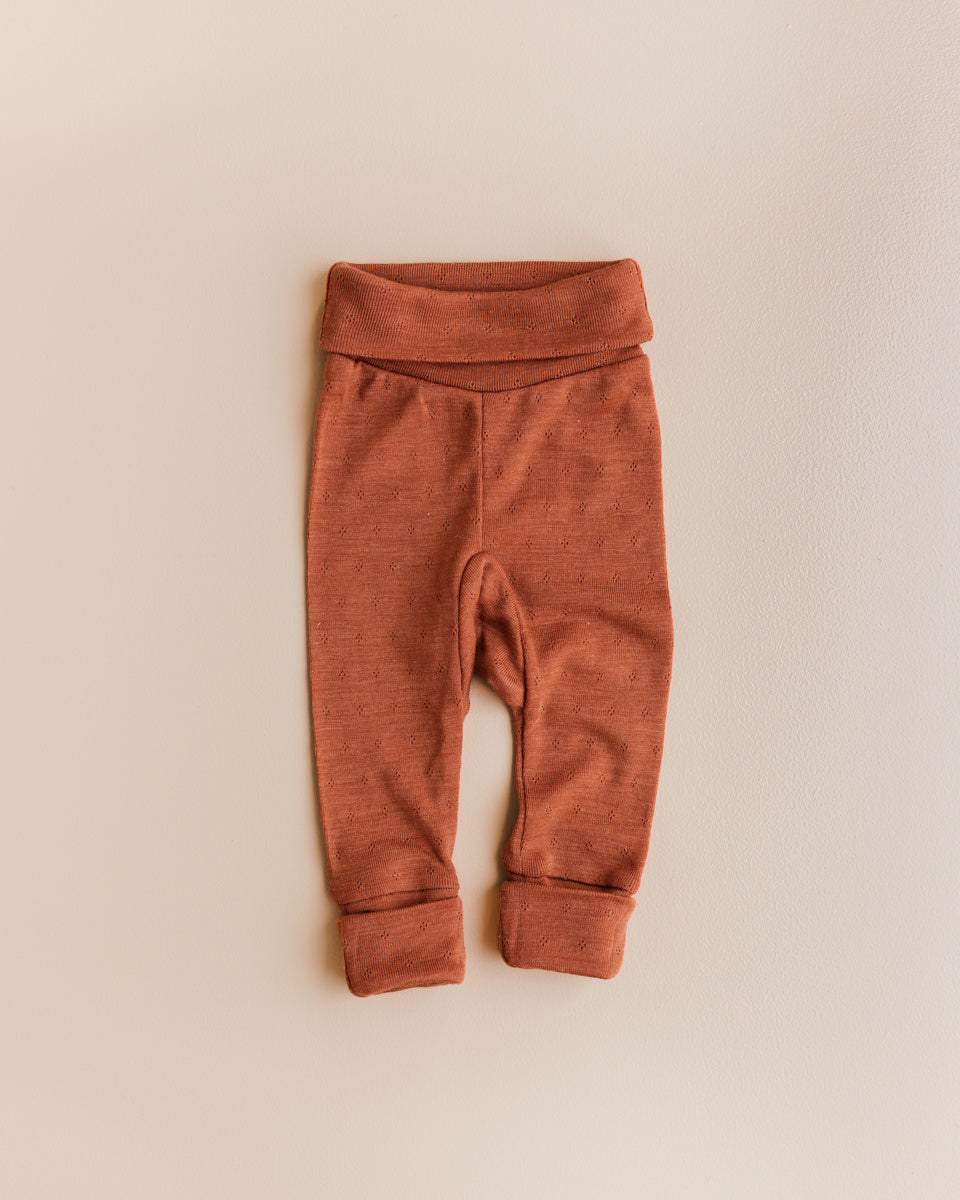 unaduna baby broekje wol zijde umber