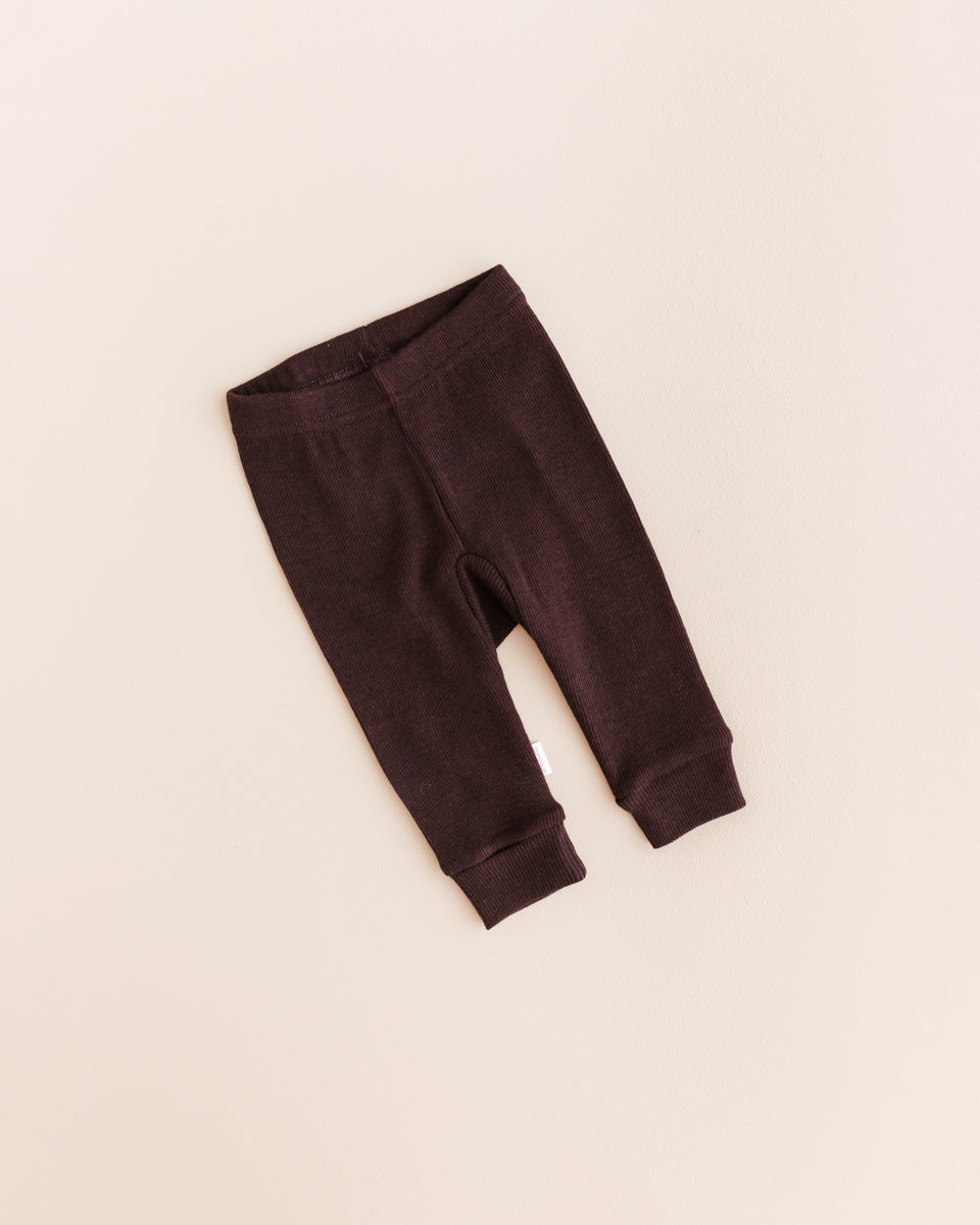 Unaduna baby legging kladdkaka wool brown