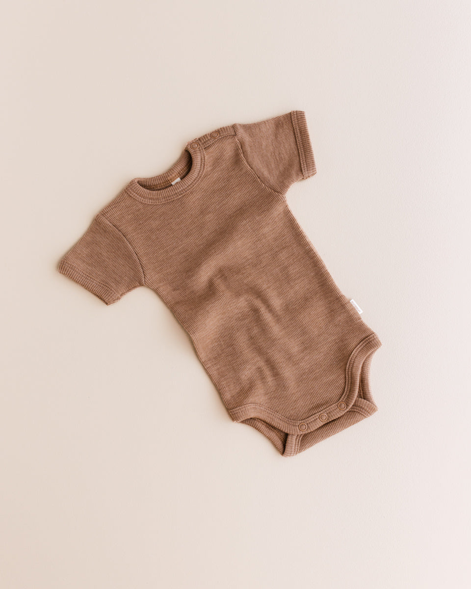 unaduna  Body short sleeves tiny rib wool - semla