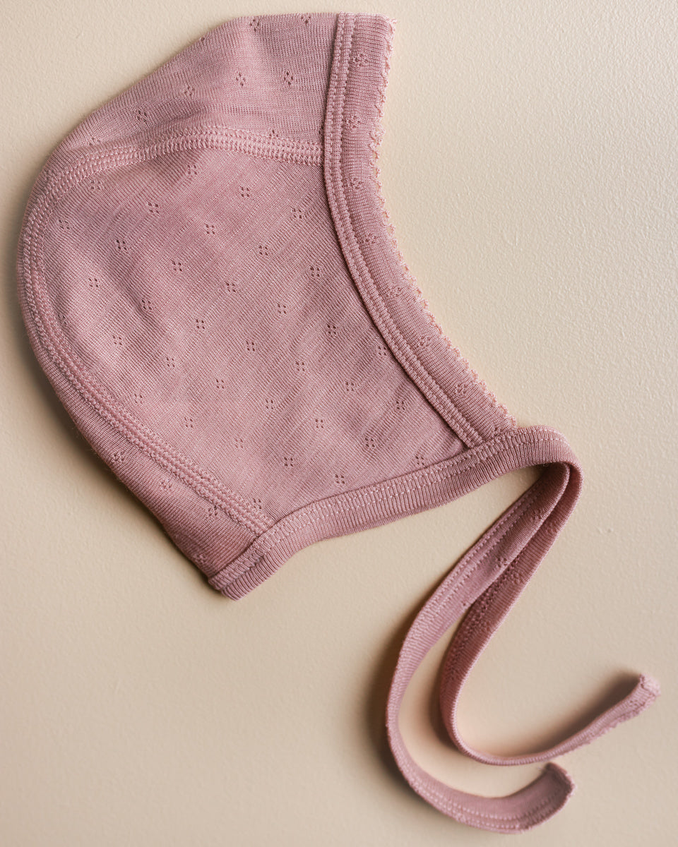 unaduna bonnet wool silk cameo rose