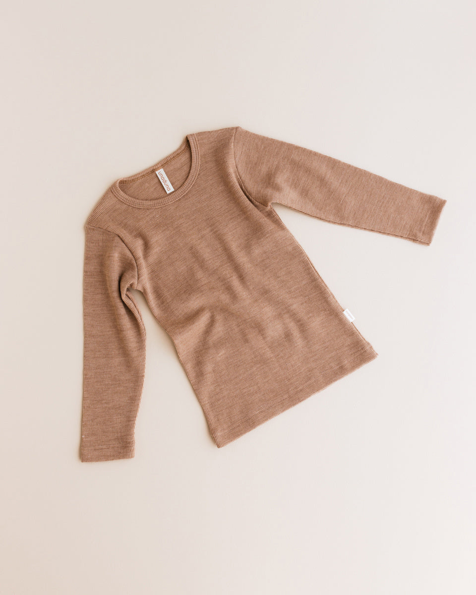 unaduna Kids longsleeve tiny rib wool - semla